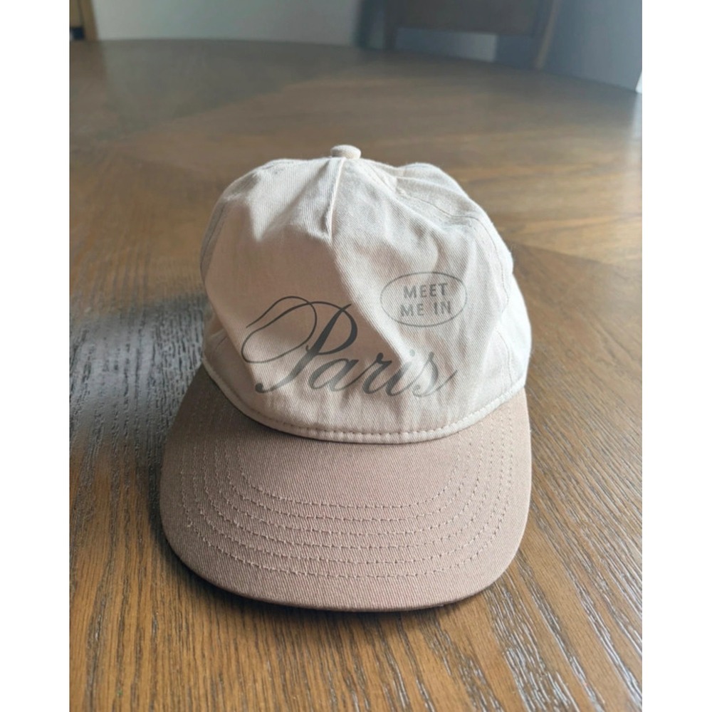 Kids Meet Me In Paris Baseball Cap Beige Tan Snapback Hat OSFM A004595014